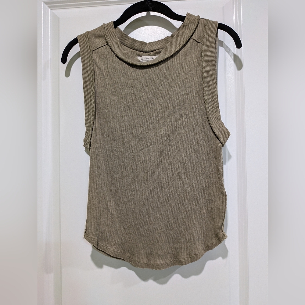 Free People Olive Green Tank Top